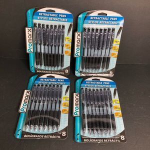 32 Promarx Retractable Black Ink Pens NEW